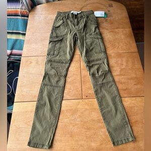 h&m (l.o.g.g label of graded goods) green cargo-style pants - size 2